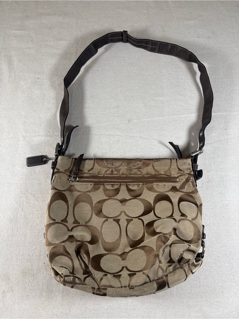 Coach Signature Monogram Hobo Bag Jacquard Logo F15067
